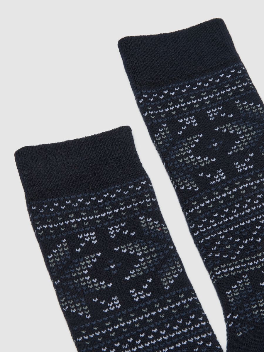 Calze multicolor in cotone elasticizzato con fantasia geometrica_2