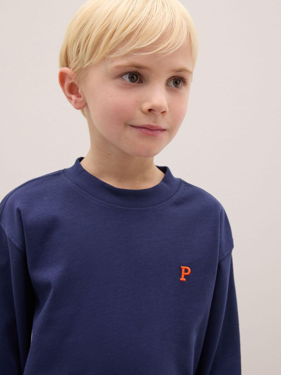 Children's blue pure cotton t-shirt regular fit_2