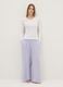 Regular fit multicolour striped trousers in pure viscose_0
