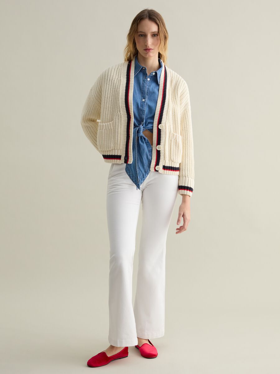 Flare-fit chino trousers in twill_0