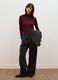 Purple lyocell and stretch wool mock-neck T-shirt, regular fit_2