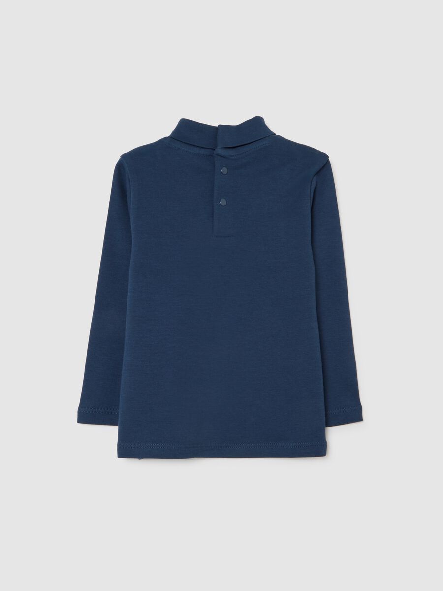 Maglia blu da bimbo con stampa in misto cotone regular fit_1