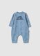 Baby blue pure cotton romper with bear print_0
