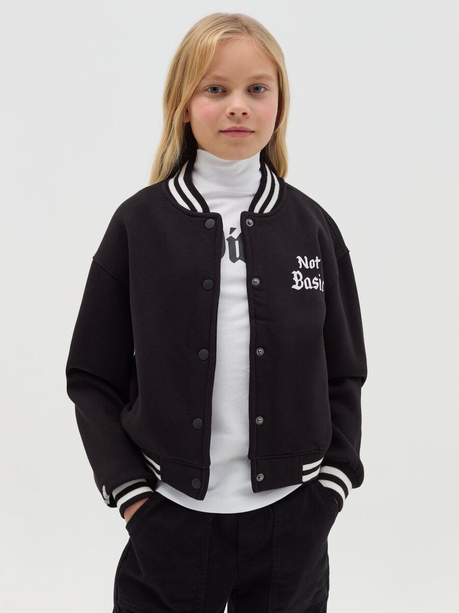Varsity jacket with striped edging_0