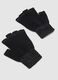 Black stretch fabric fingerless gloves_1