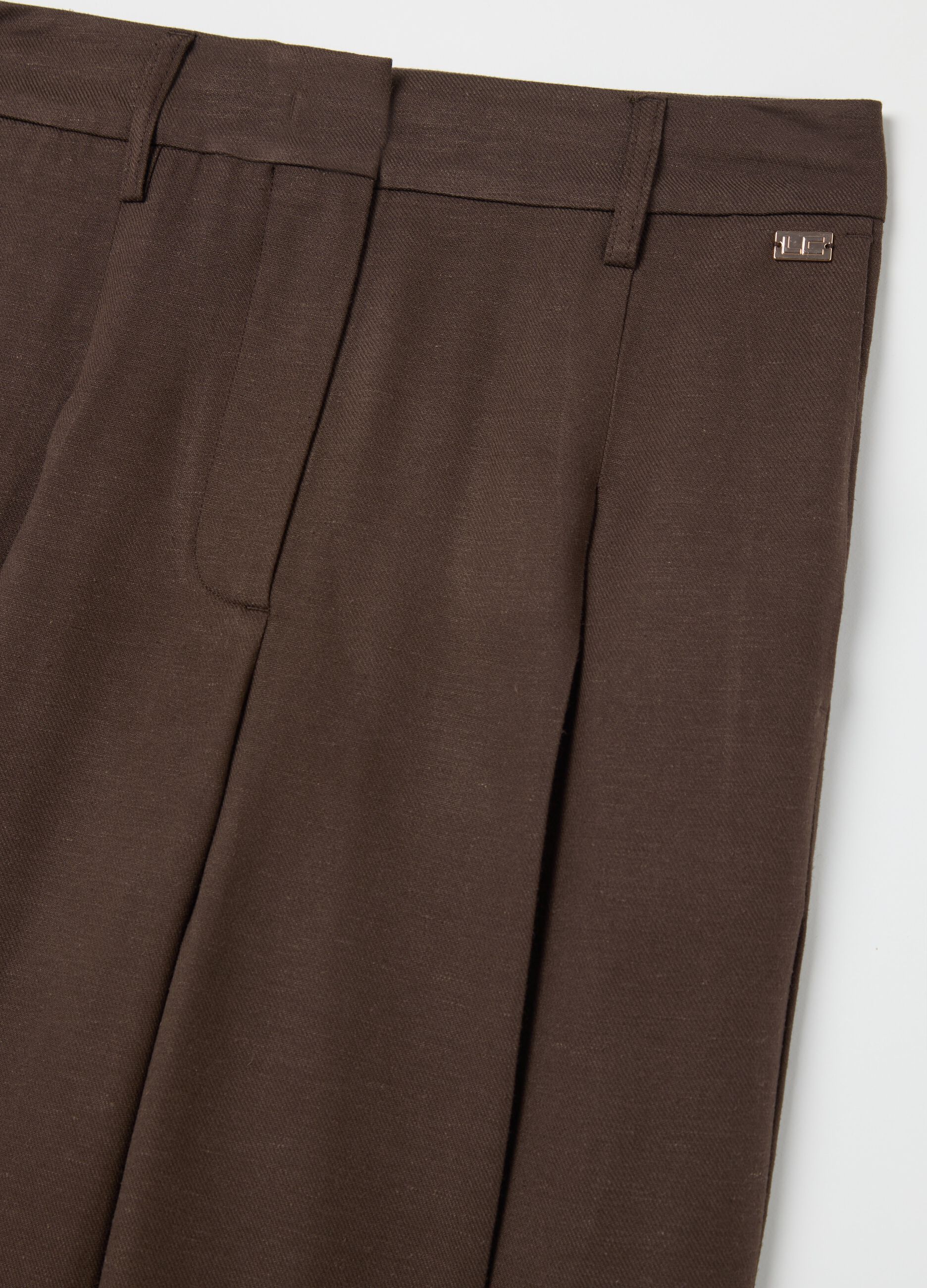 Brown wide-leg trousers