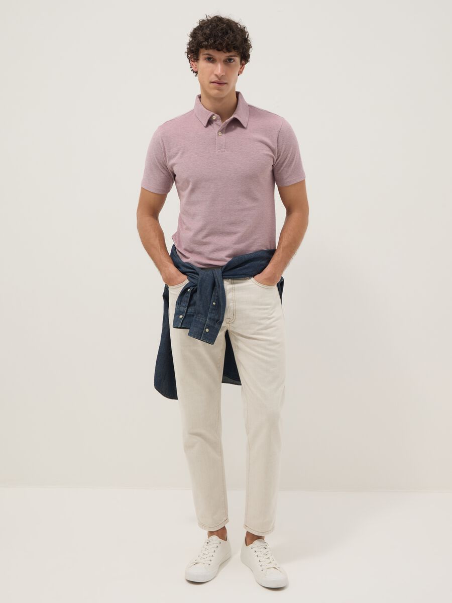 Jeans denim beige in puro cotone relaxed fit_0