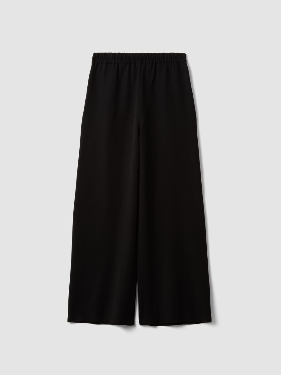 Black stretch viscose regular-fit trousers_2