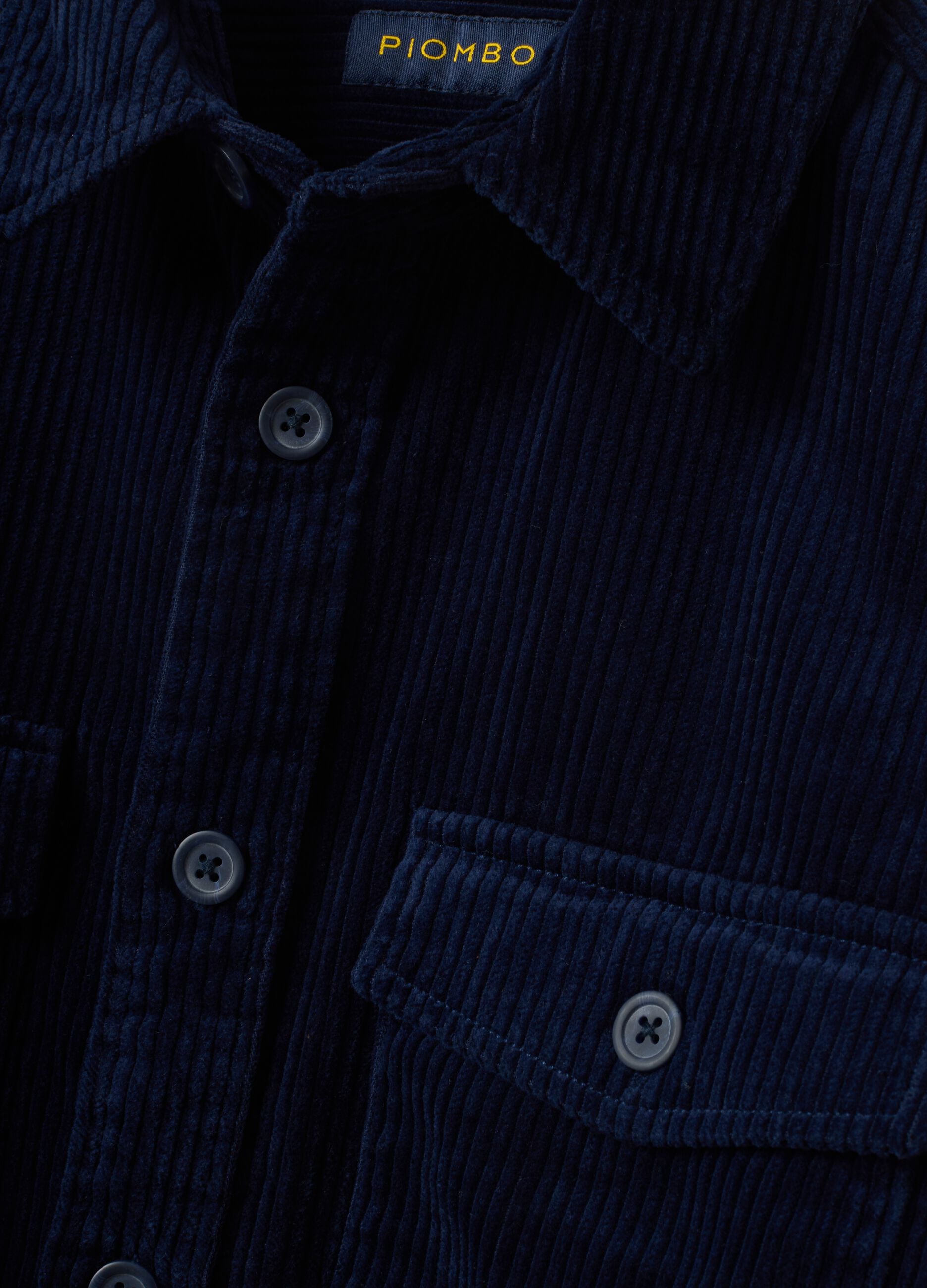 Blue pure cotton corduroy shacket in an oversized fit