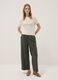 Green wide-leg trousers in stretch viscose_0
