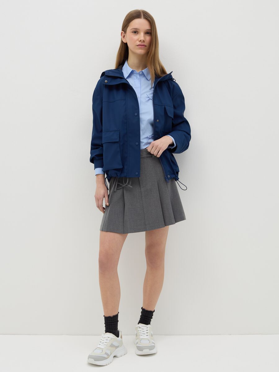 Pleated miniskirt with belt_0