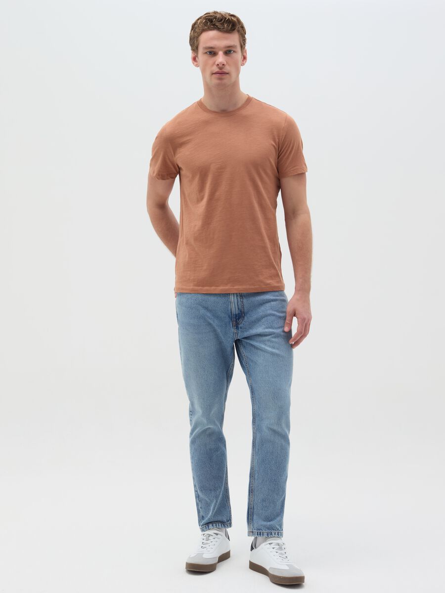 T-shirt in slub cotton with round neck_1