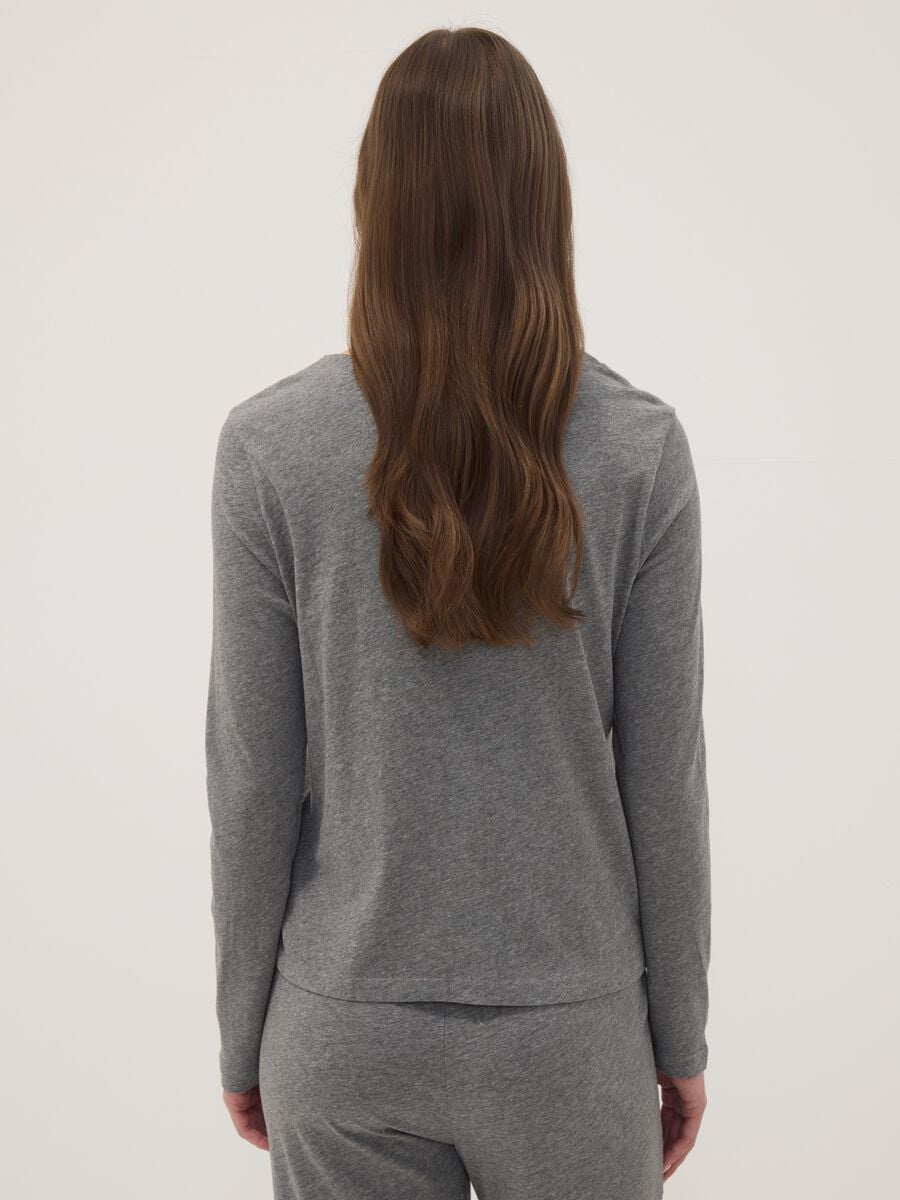 T-shirt pigiama grigio in misto cotone viscosa_3