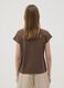 Brown pure cotton T-shirt with broderie anglaise insert_2