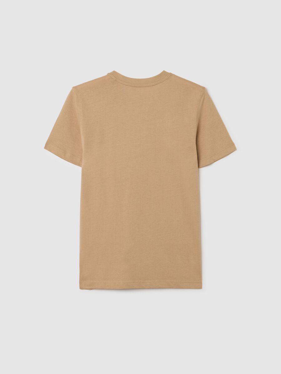 Brown T-shirt in cotton with lettering print_4