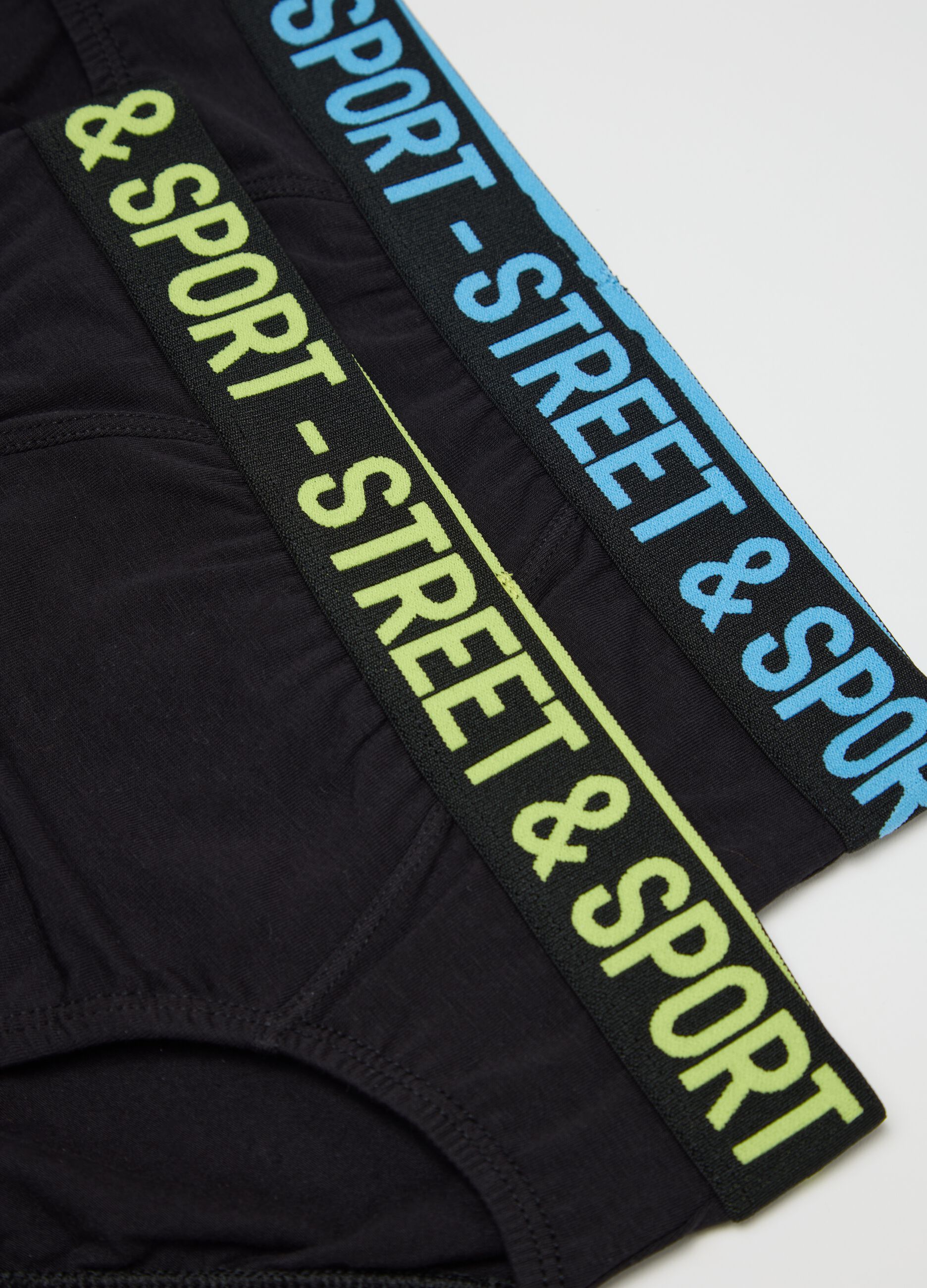 Kids' stretch jersey briefs with colourful elastic