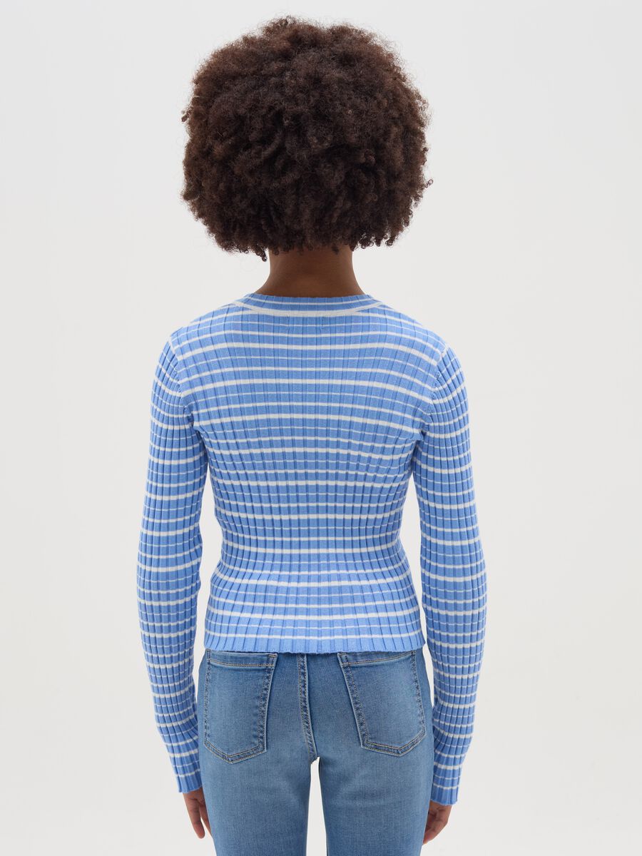 Ribbed T-shirt with striped pattern_1