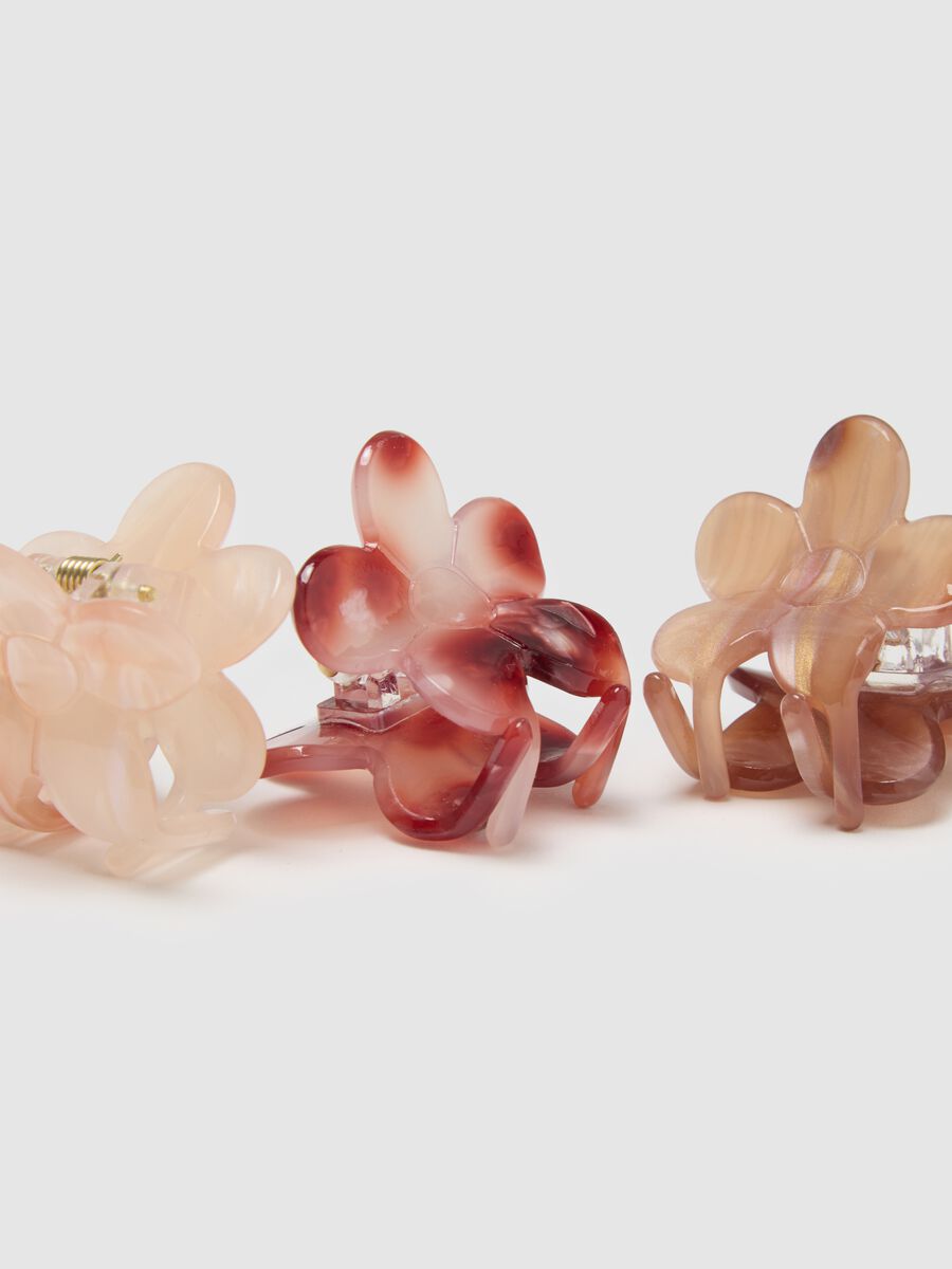 Women's multicolour hair clips with floral details_2