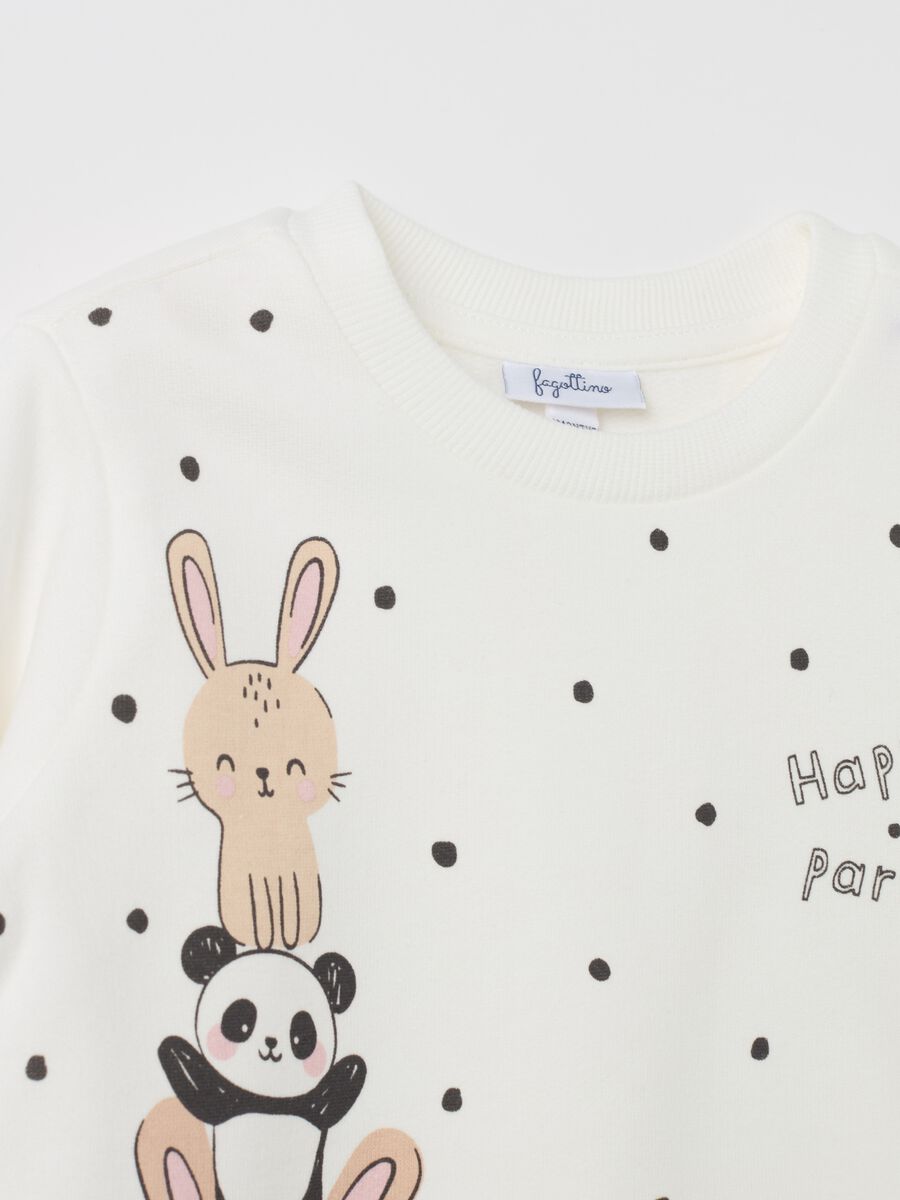 Cotton sweatshirt with animals print_3