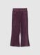 Pantaloni da bambina in misto cotone viola flare_0