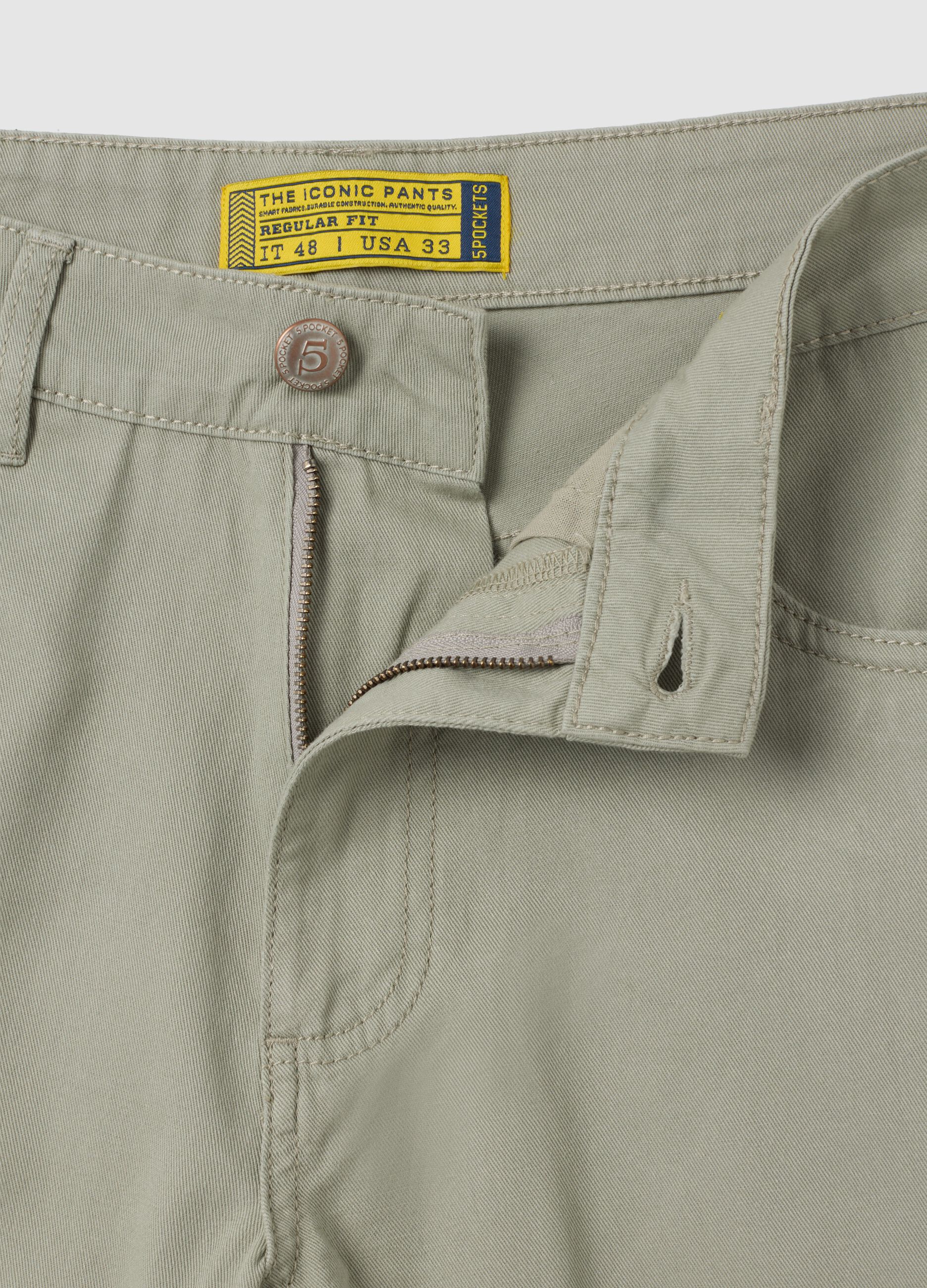 Men's green pure cotton regular fit shorts