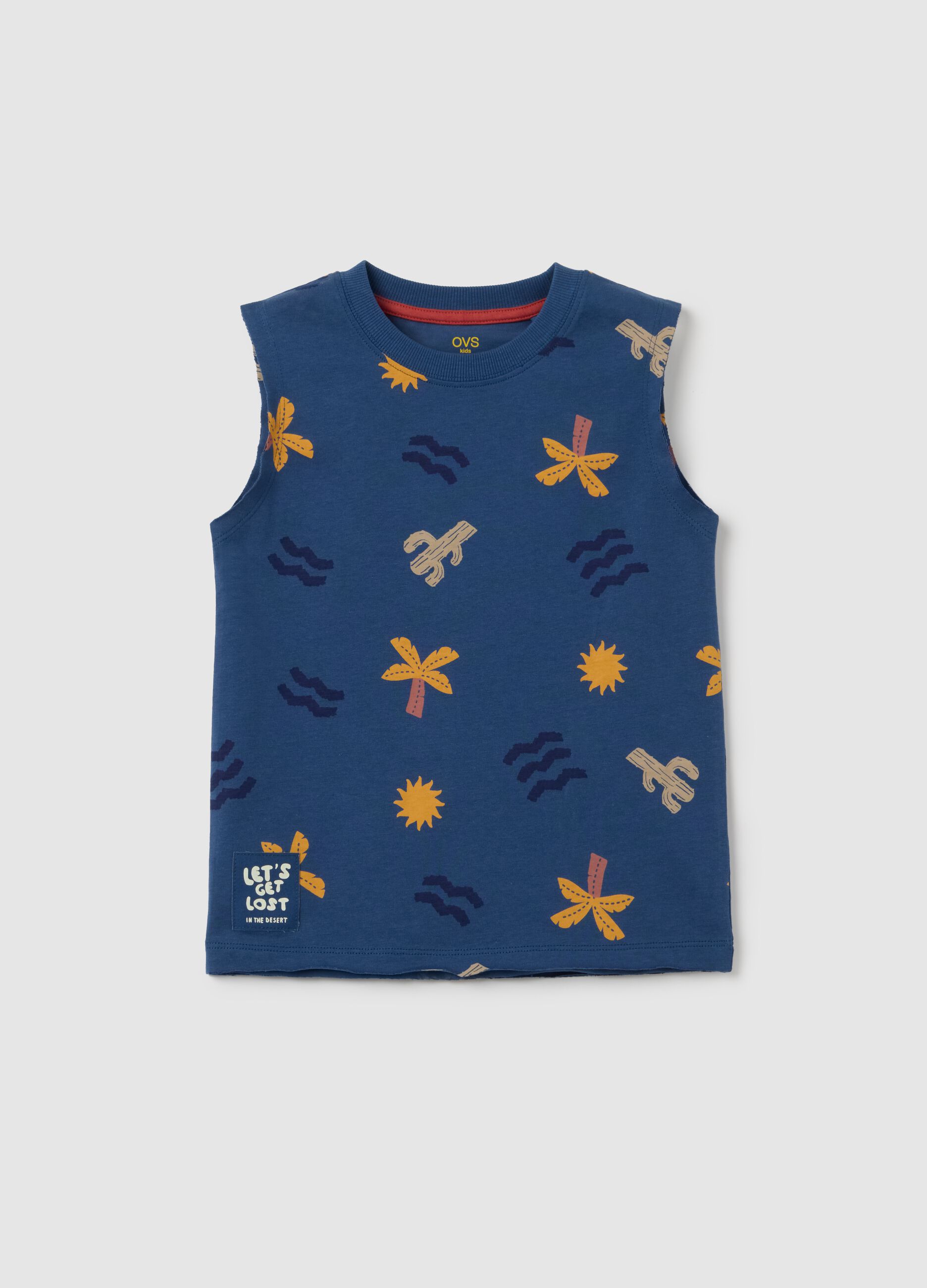 Children's blue pure cotton T-shirt - regular fit