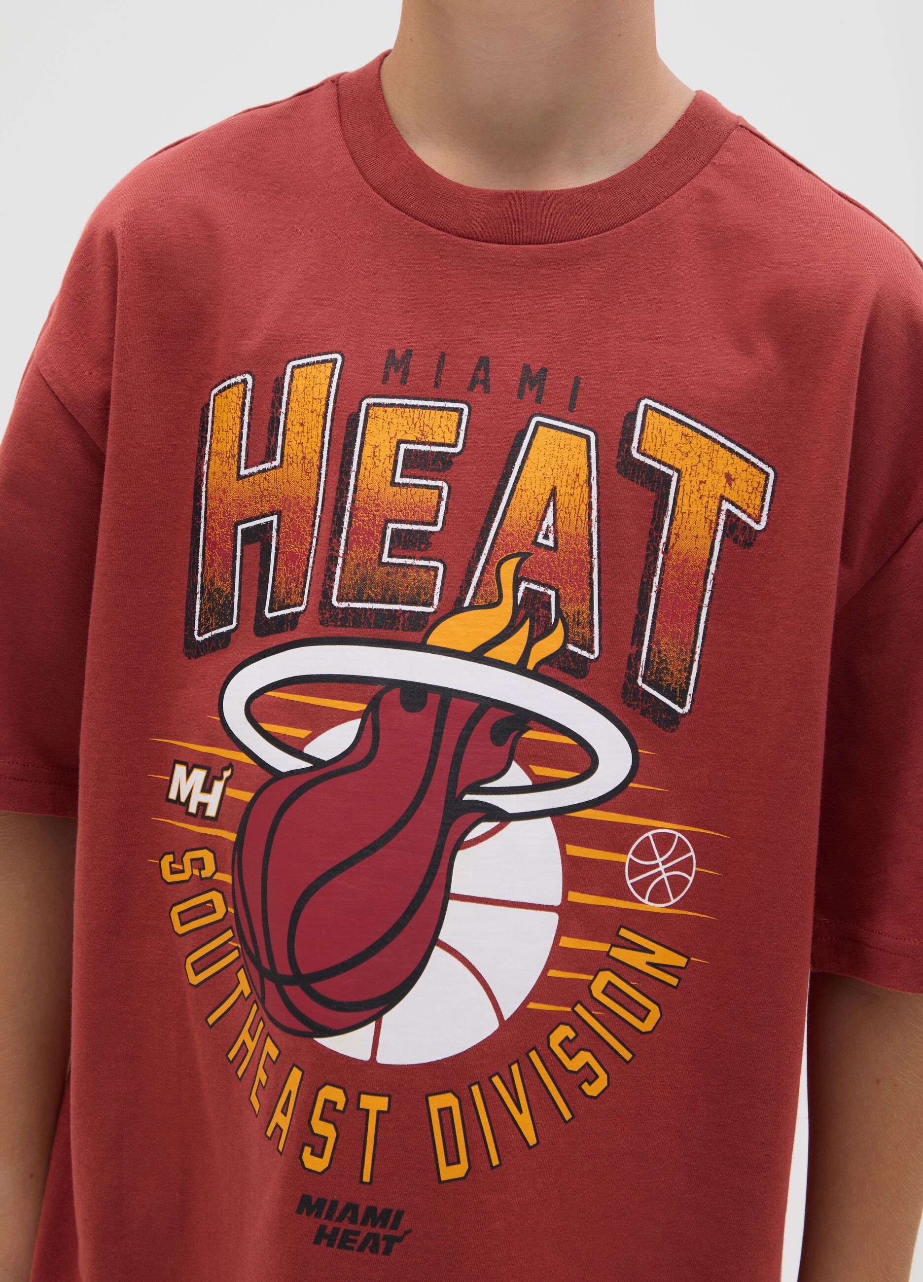 T-shirt bordeaux stampa NBA Miami Heats
