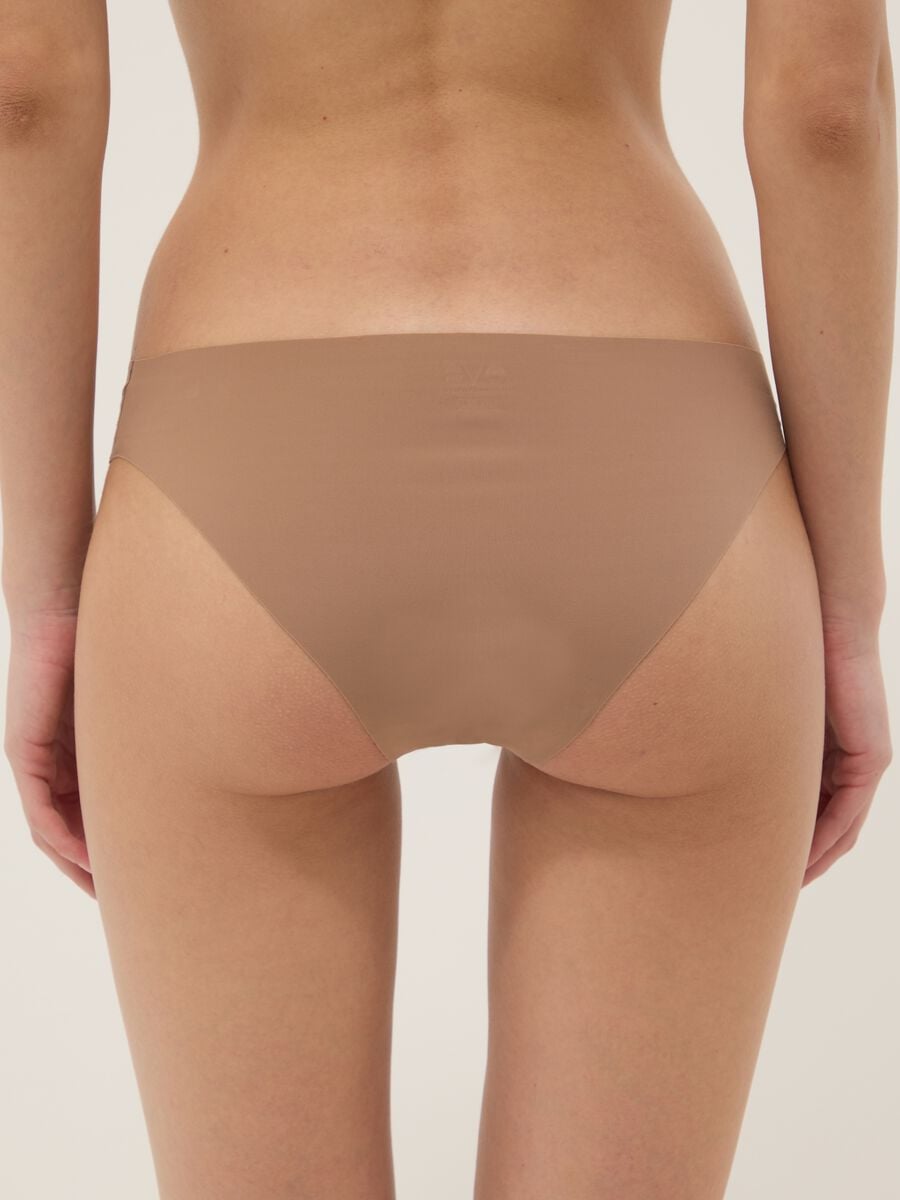 Slip marrone regular fit senza cuciture_2
