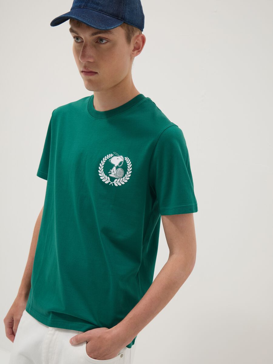 Green short-sleeve pure cotton T-shirt_2