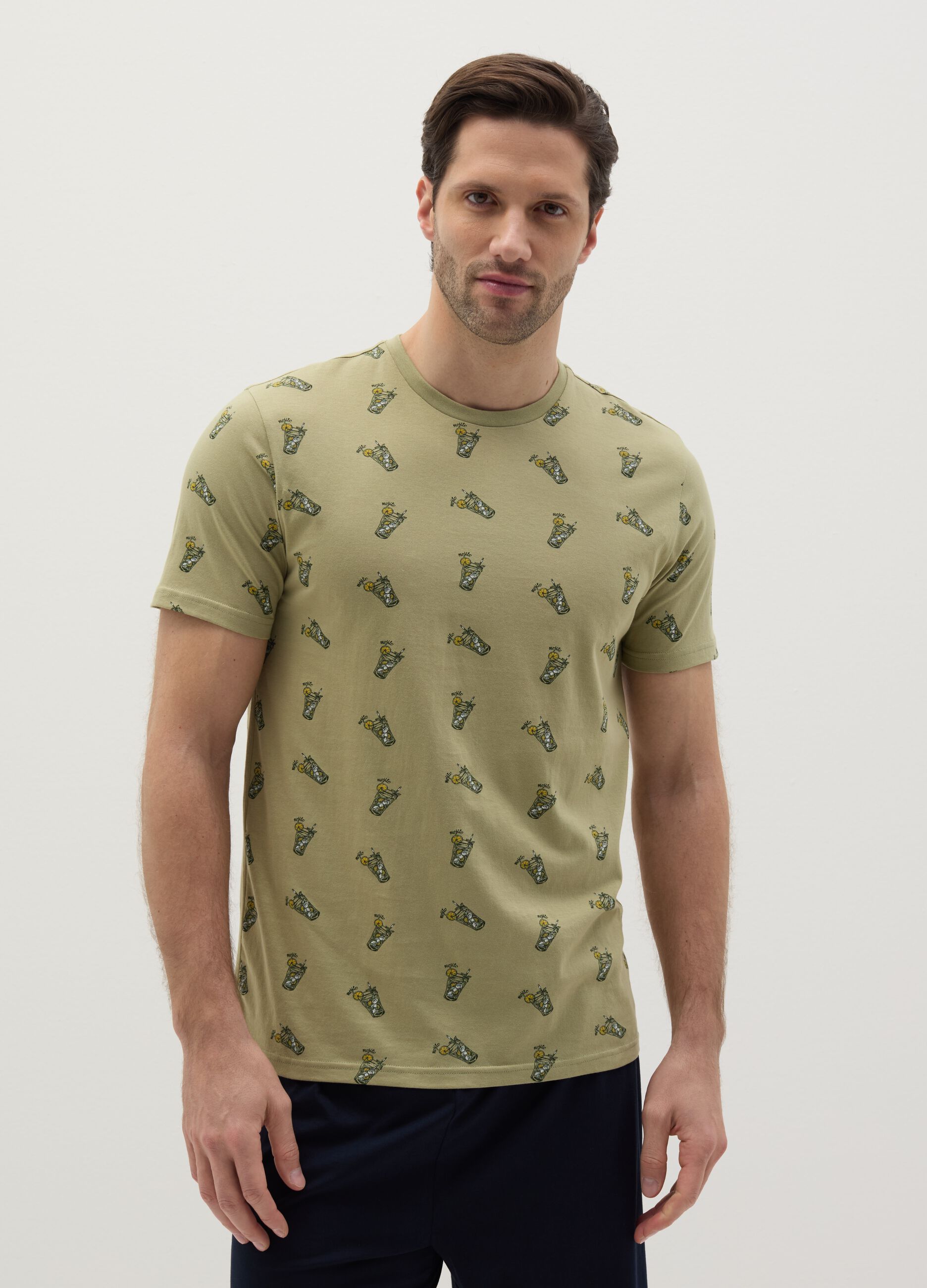 Short cotton pyjamas with print