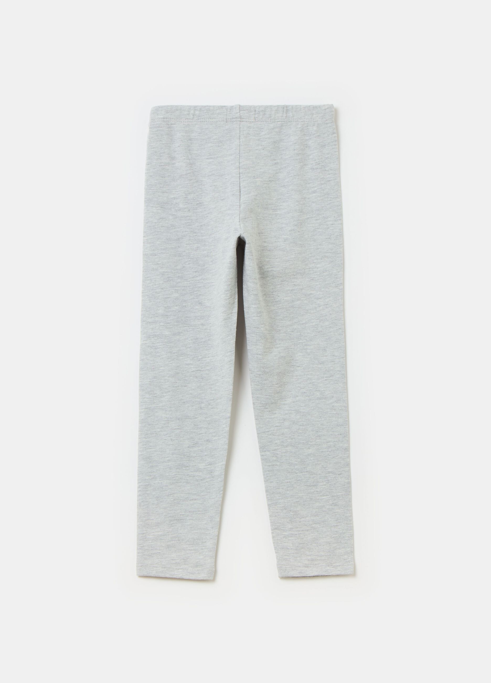Leggings in cotone stretch con stampa