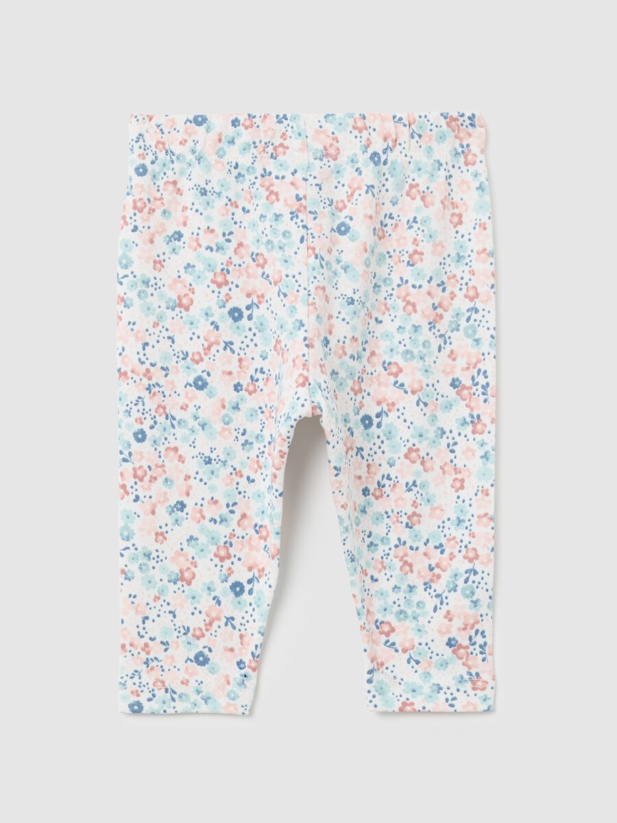Leggings da neonata in puro cotone multicolor slim fit_1