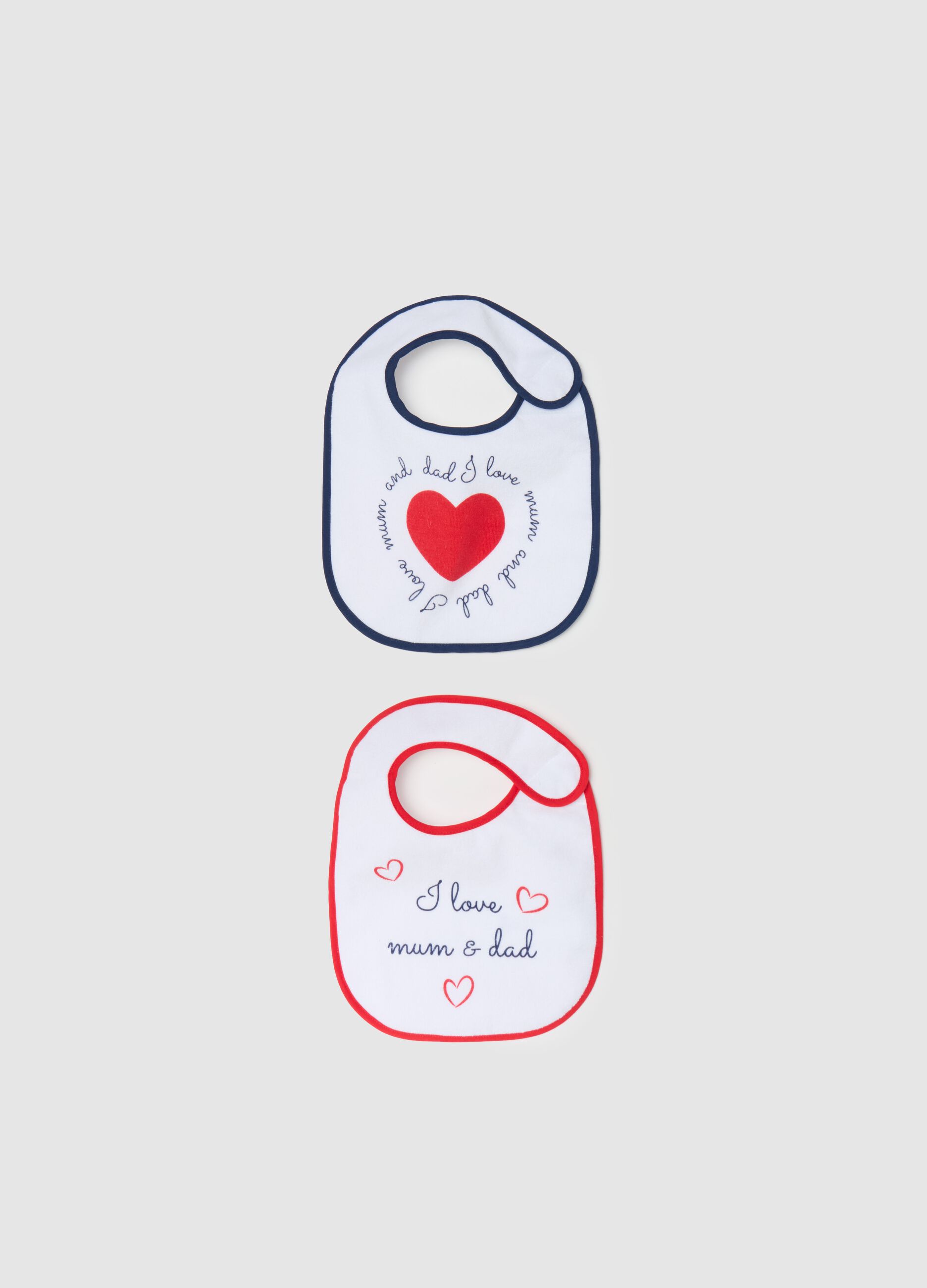 Two-pack I Love Mum & Dad bibs