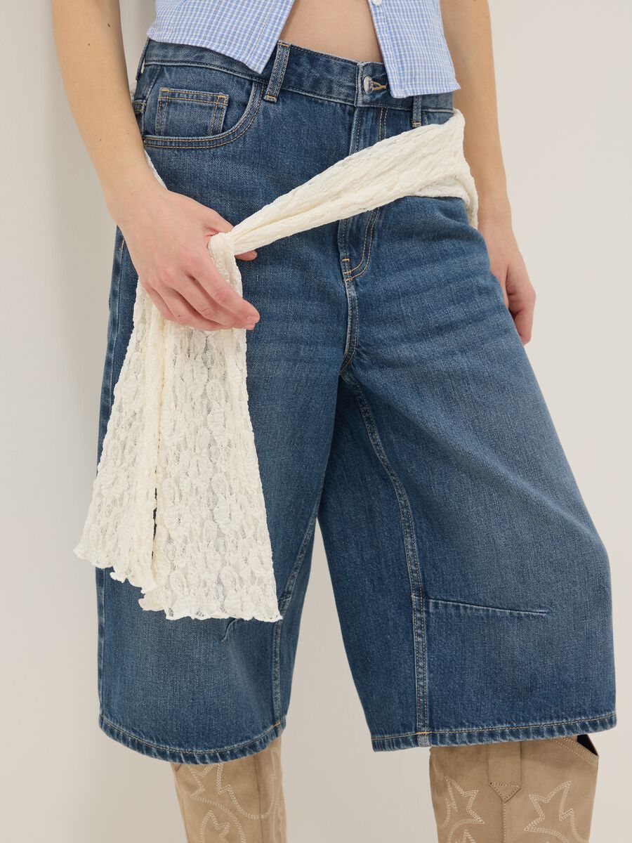 Baggy shorts in pure blue denim cotton_3