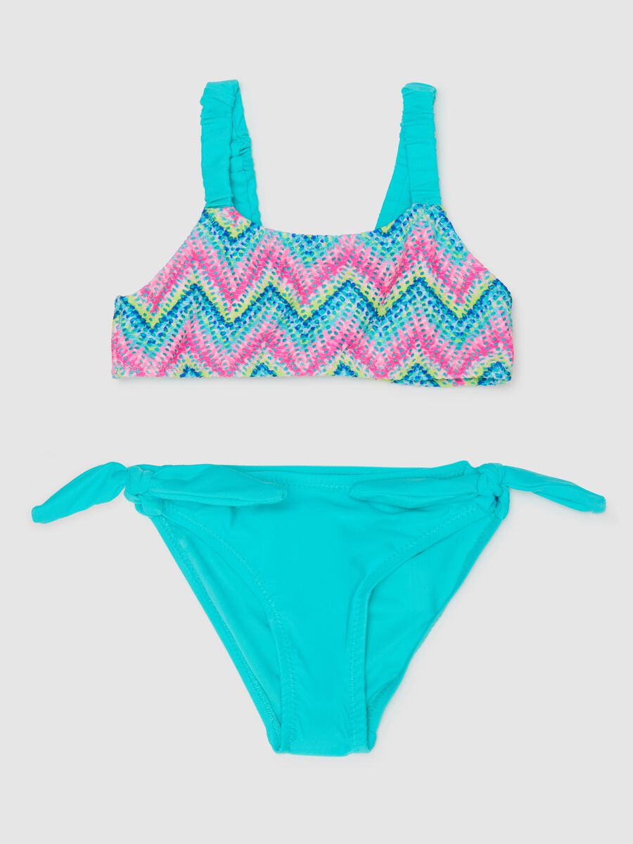 Girls’ bikini in multicoloured stretch fabric_0