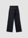High-waisted wide-leg blue denim jeans in pure cotton_6