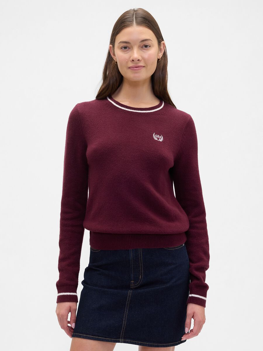 Red Sweater in Mixed Yarn_0