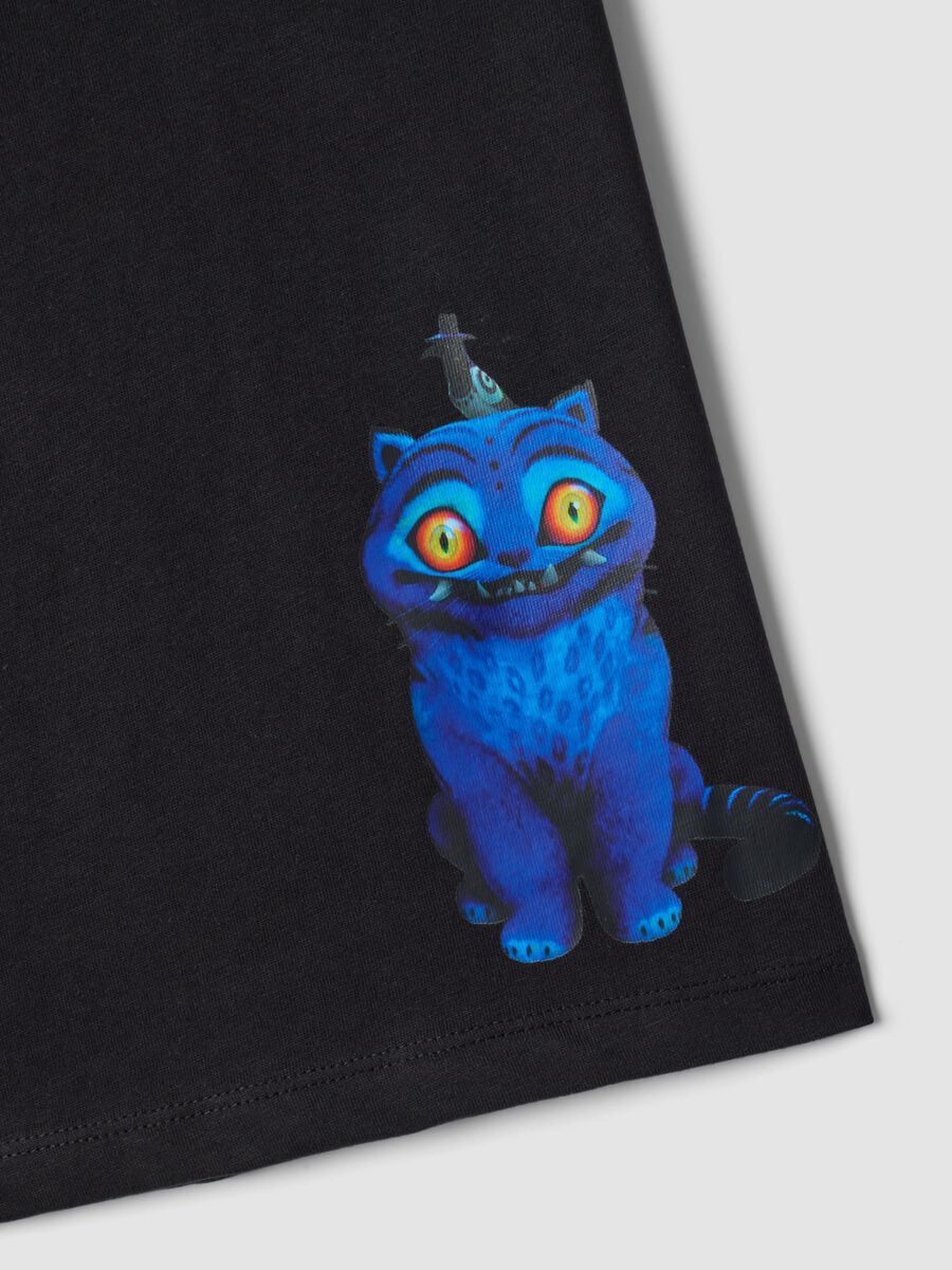 Black pure cotton T-shirt with K-Pop Demon Hunters print for girls_3