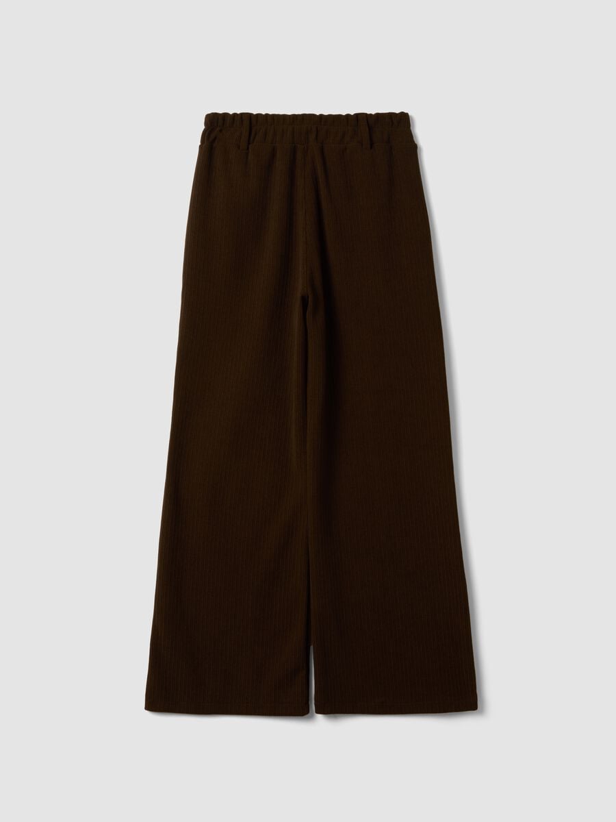 Brown regular-fit wide-leg stretch trousers_2