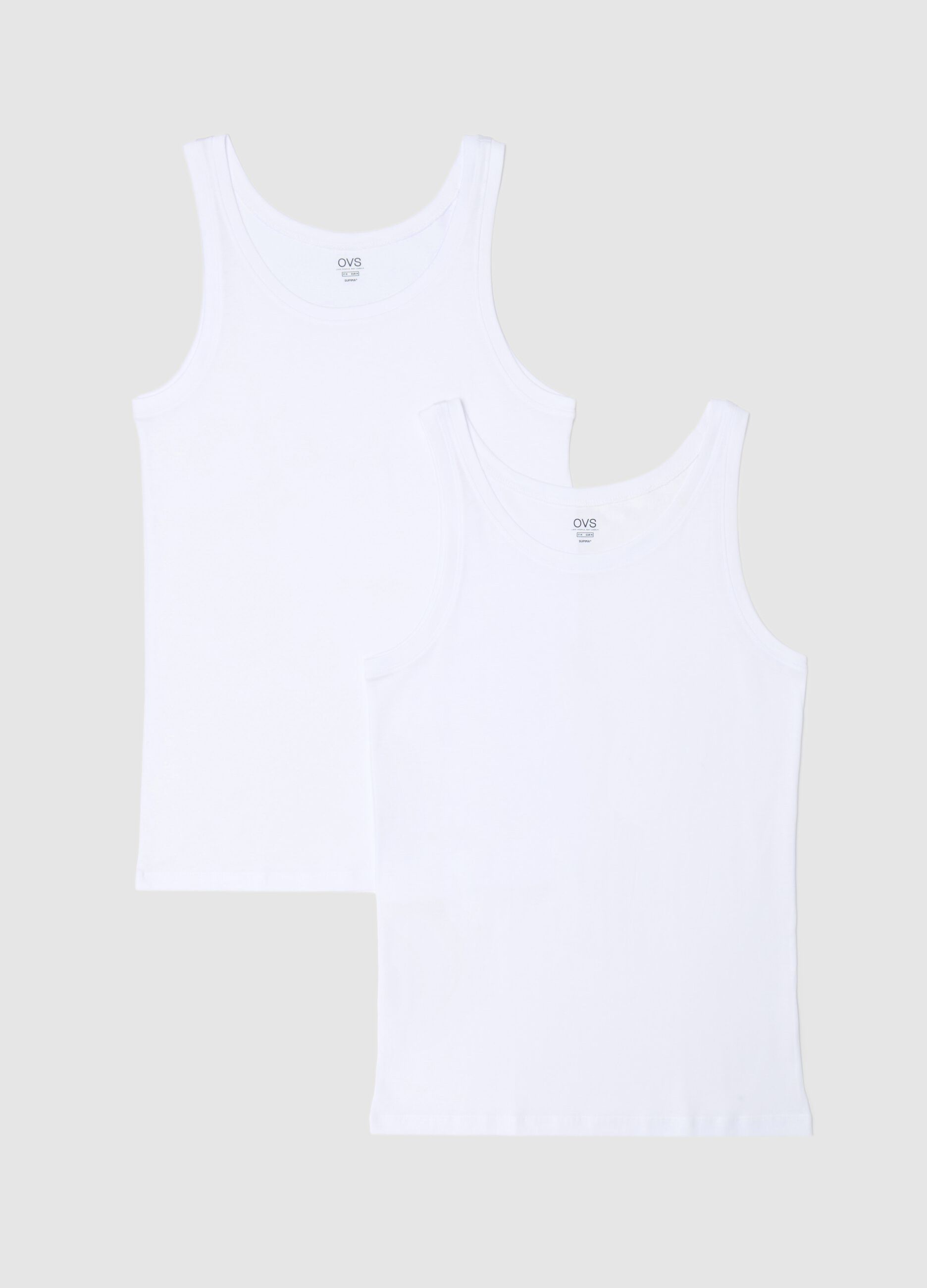 Two-pack racerback vests in Supima cotton