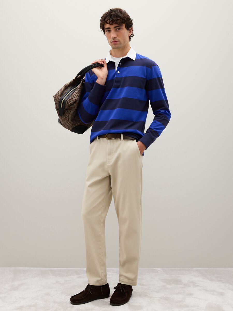 Blue pure cotton polo shirt regular fit_2