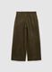Green corduroy cotton trousers with regular fit_4
