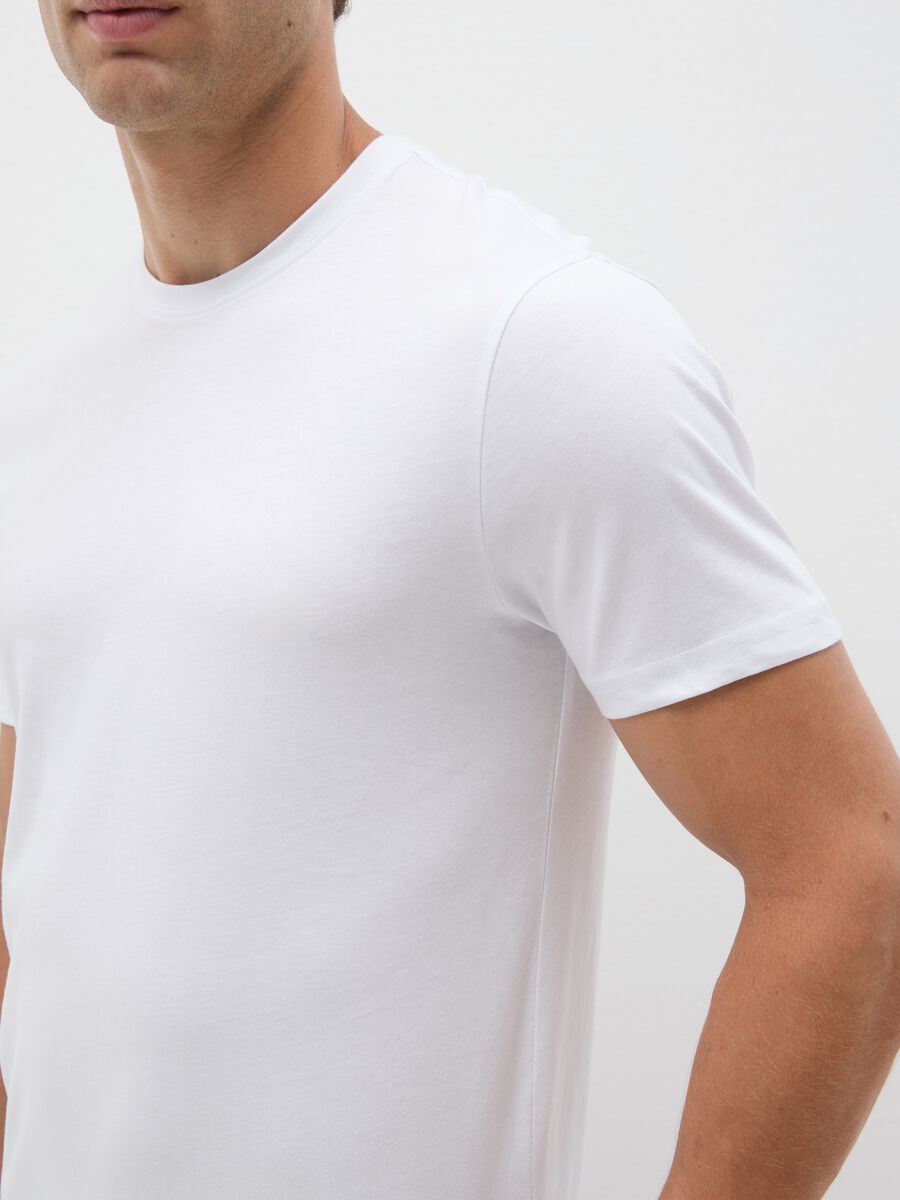 Men's White Pure Cotton T-Shirt_3