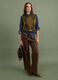 Green jacquard wool-blend crew-neck gilet, regular fit_1