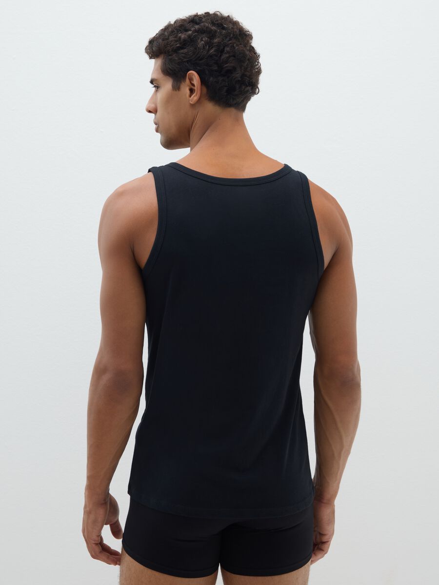 Men's black pure cotton tank tops triple pack - regular fit_2