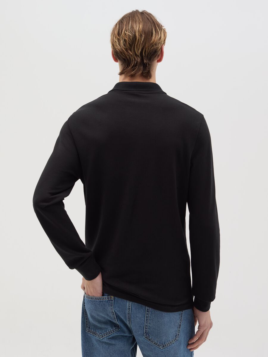 Long-sleeved polo shirt in organic cotton_3