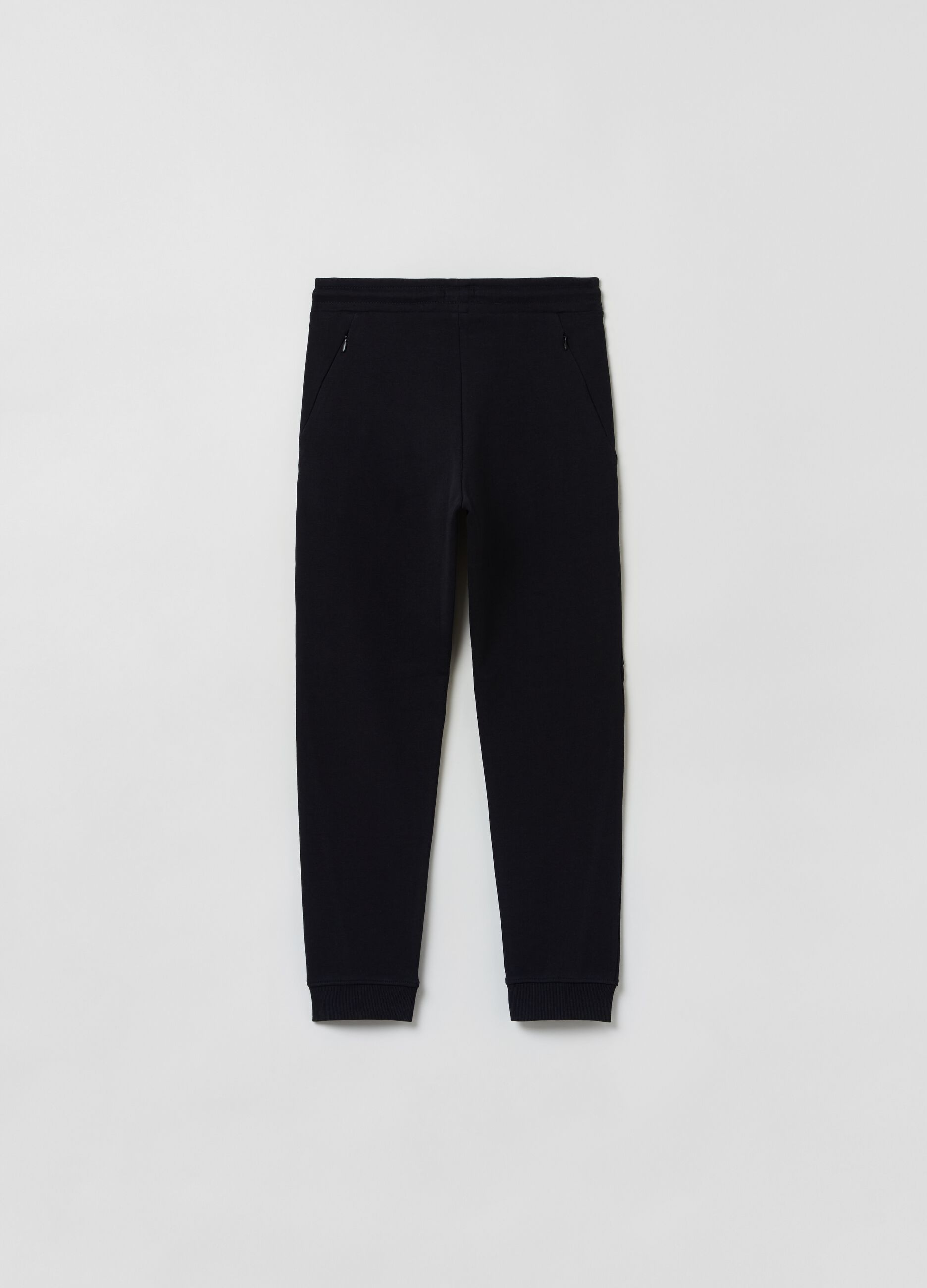 Fleece joggers with zip and pockets