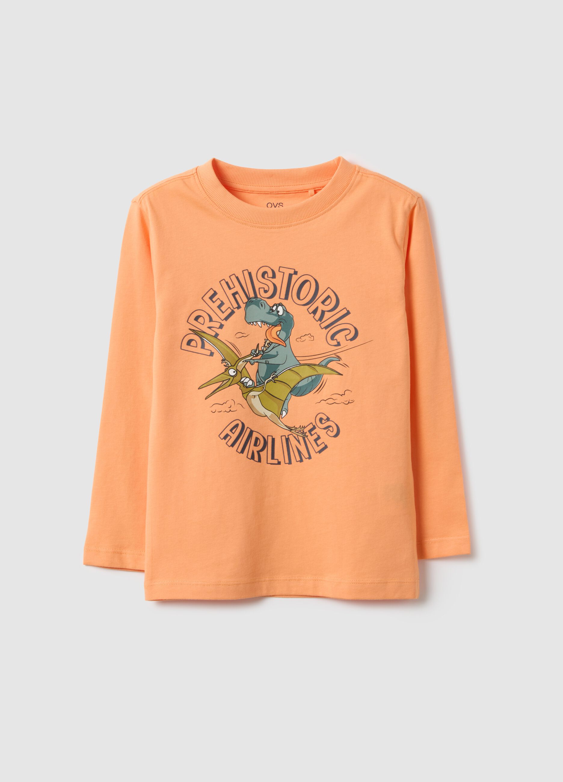 Kids Regular Fit Orange Pure Cotton T-shirt with Print