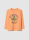 Kids Regular Fit Orange Pure Cotton T-shirt with Print_0