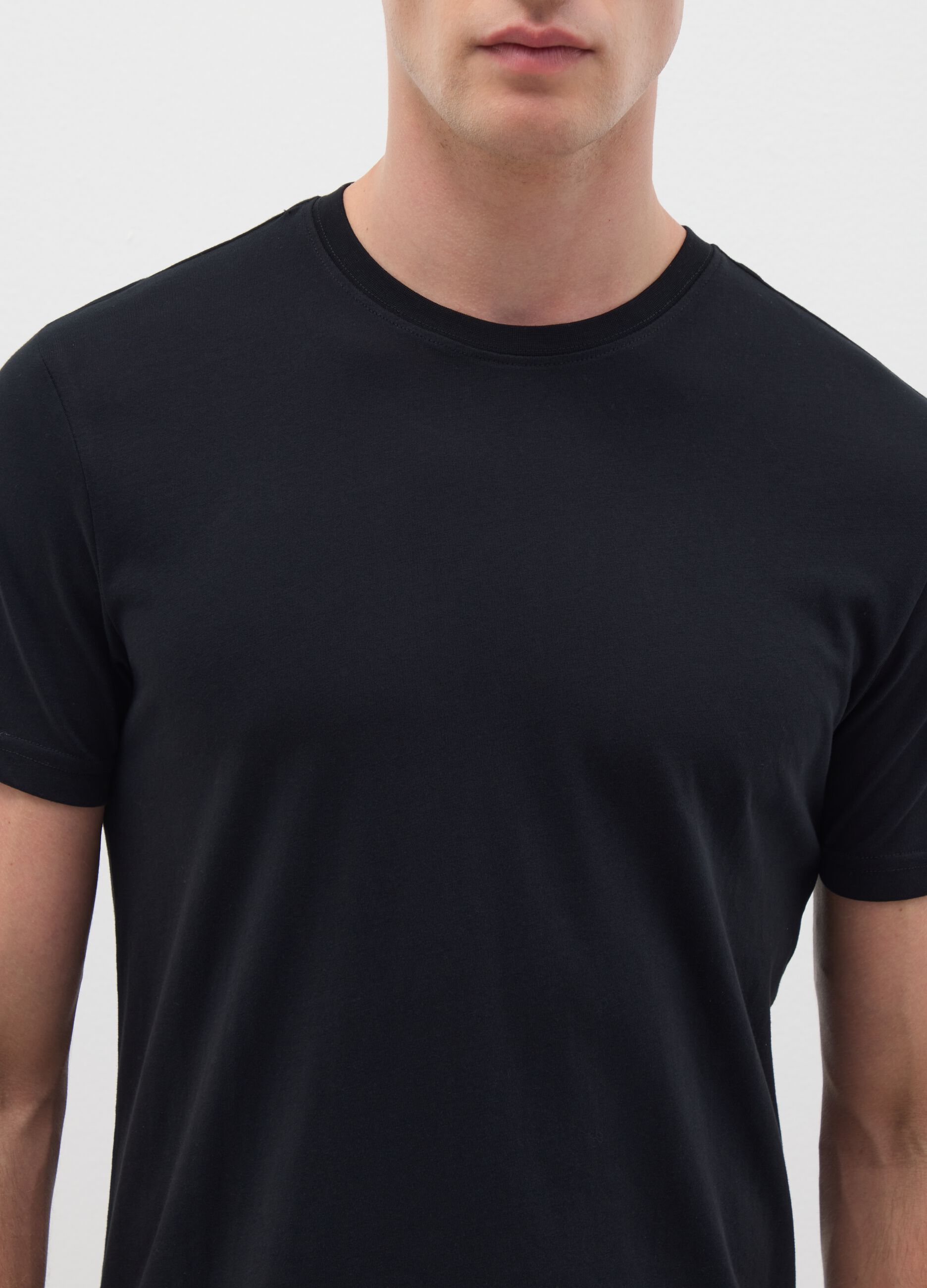 Men's black pure cotton t-shirt